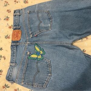Vintage 501 Levi Jeans with custom embroidery